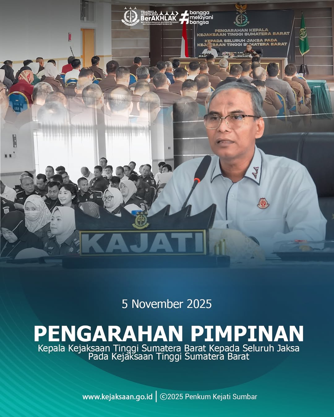 Kepala Kejaksaan Tinggi Sumatera Barat pengarahan kepada seluruh Jaksa di lingkungan Kejaksaan Tinggi Sumatera Barat