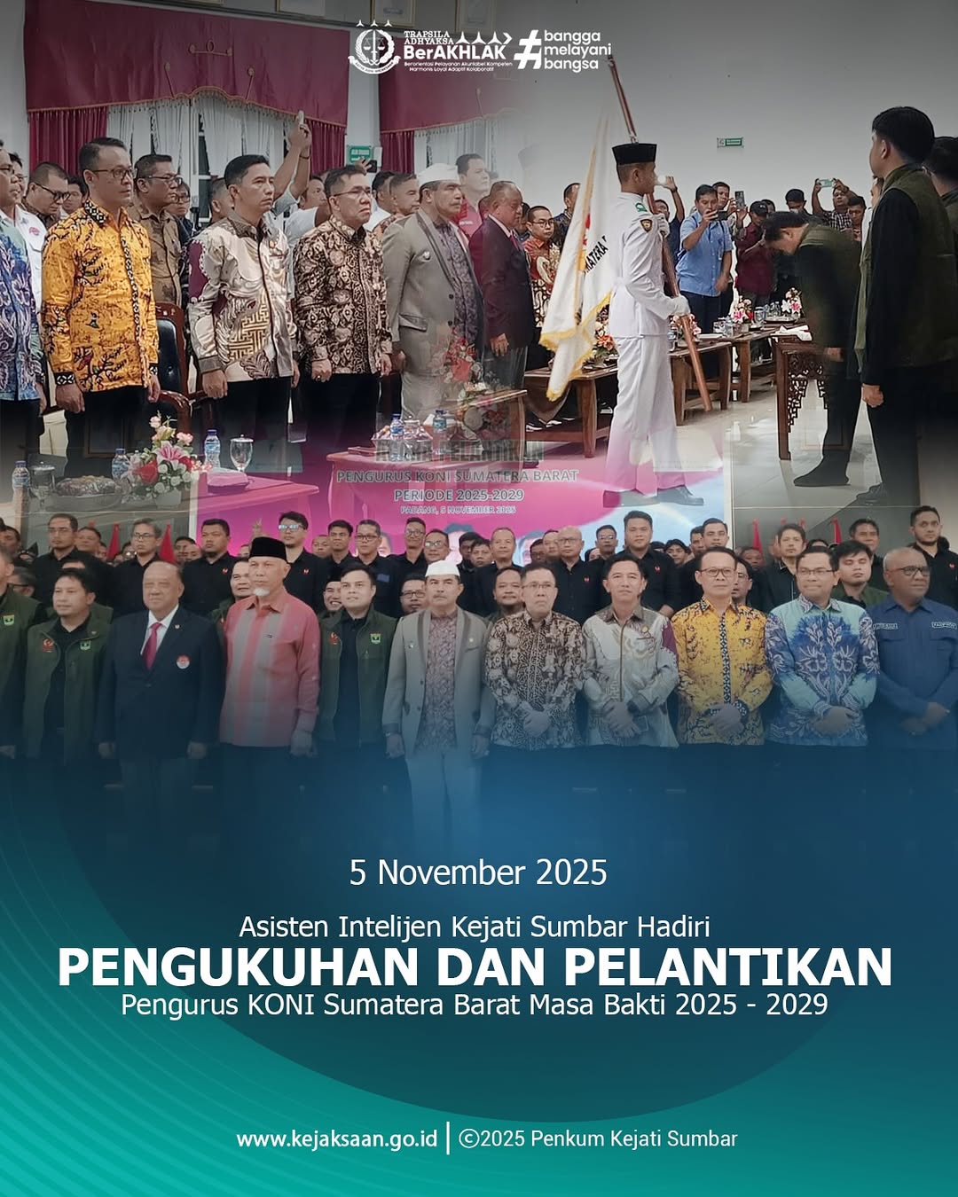 Pengukuhan dan Pelantikan Pengurus Komite Olahraga Nasional Indonesia KONI) Provinsi Sumatera Barat Masa Bakti 2025–2029