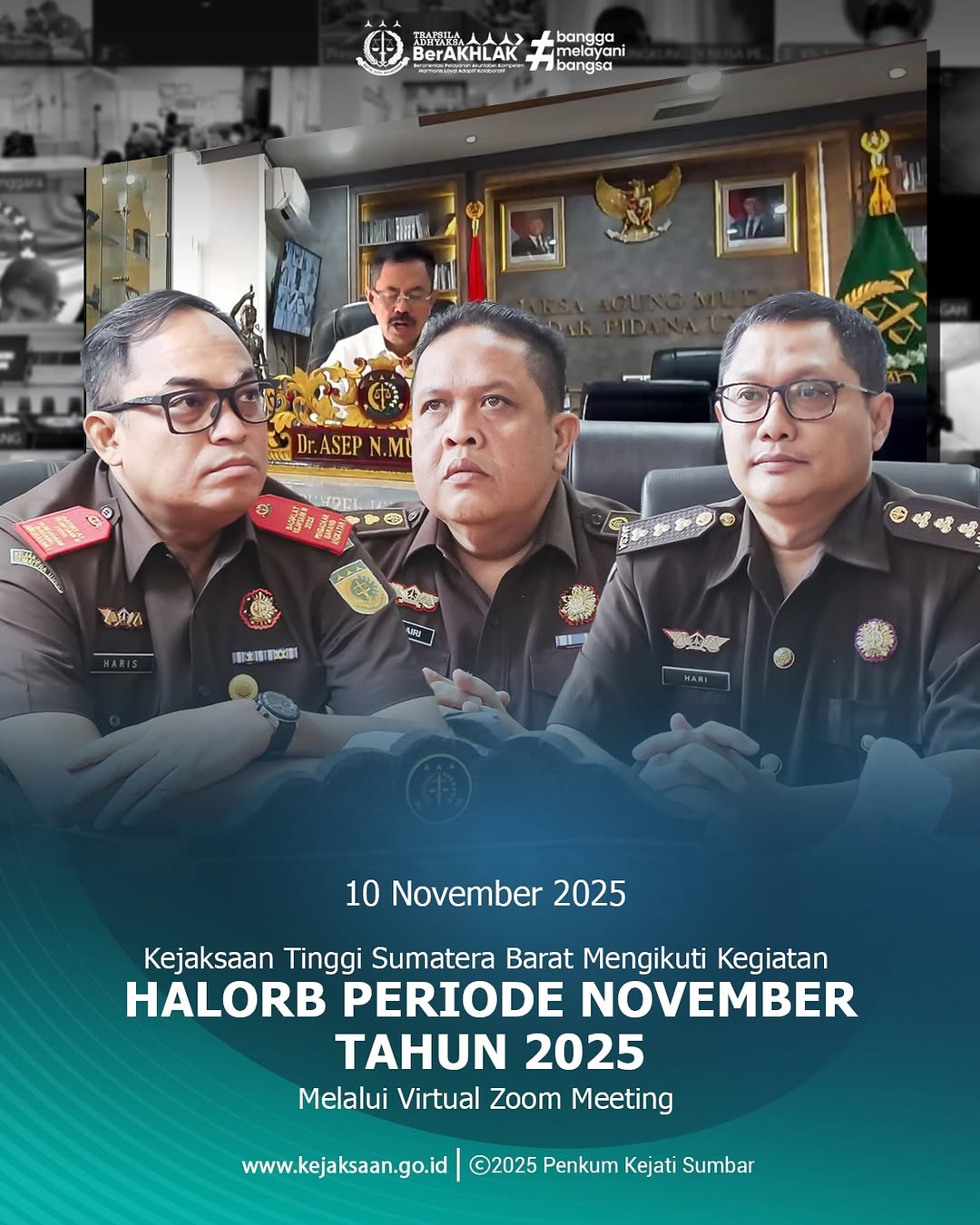 Kejaksaan Tinggi Sumatera Barat mengikuti Kegiatan HaloRB Periode November Tahun 2025