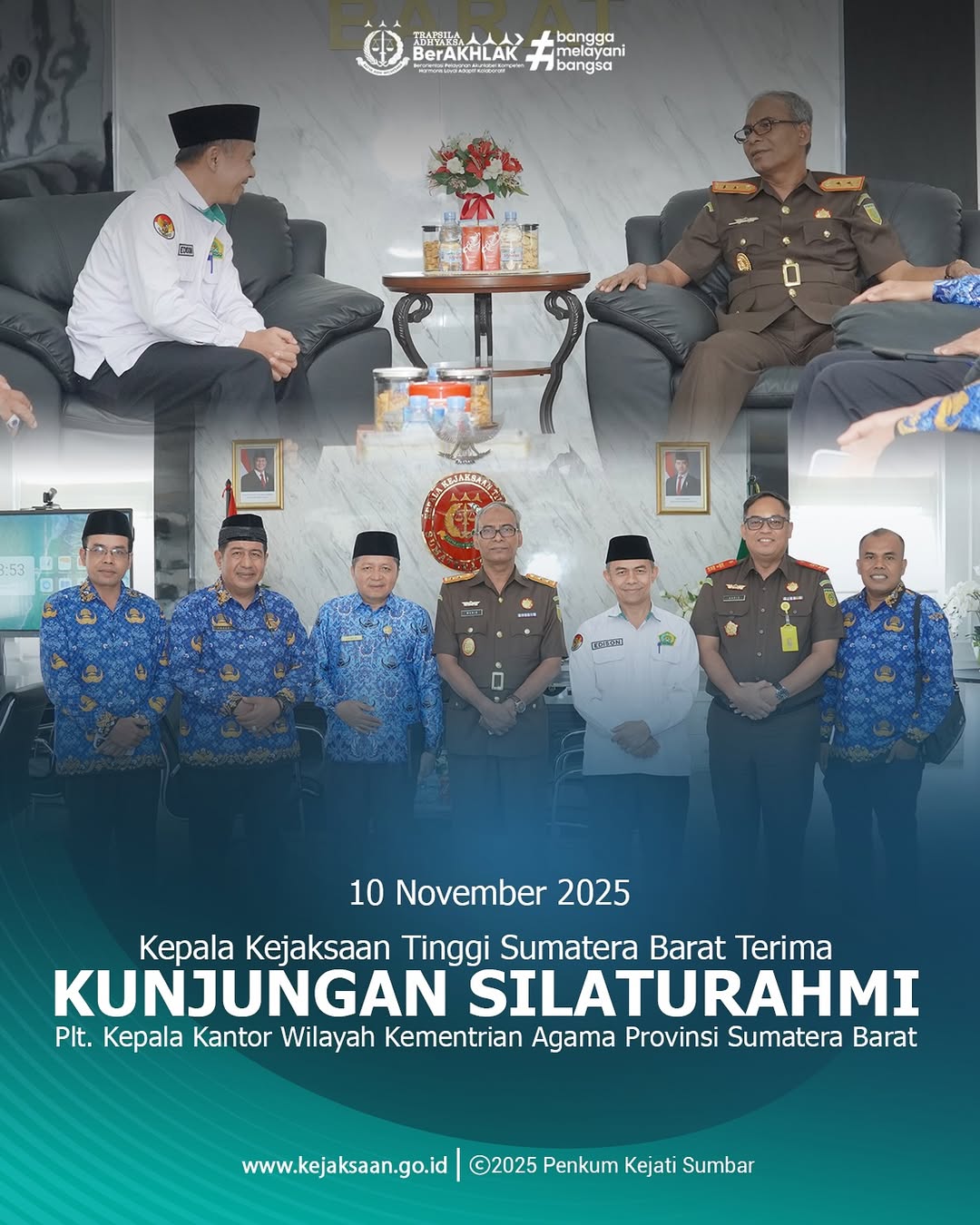 Kepala Kejaksaan Tinggi Sumatera Barat Terima Kunjungan Plt Kepala Kantor Wilayah Kemenag Provinsi Sumbar