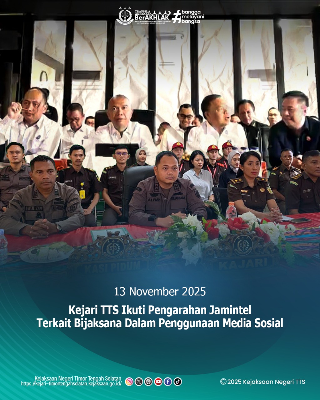 Pengarahan Jamintel terkait bijaksana dalam penggunaan media sosial melalui media zoom meeting