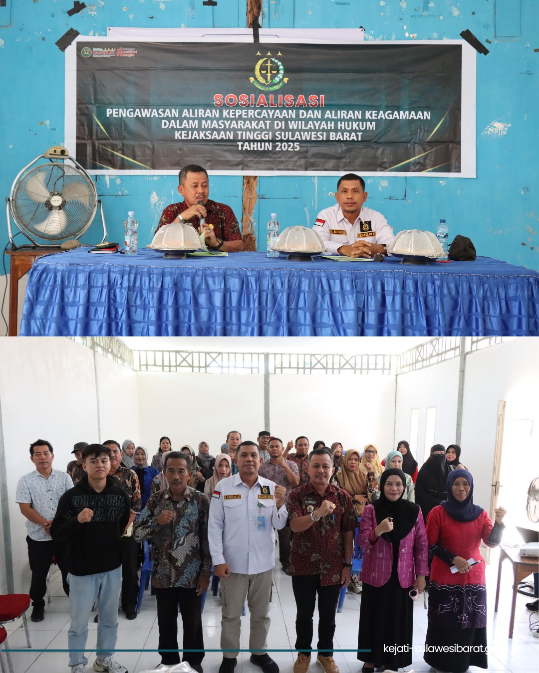 Sosialisasi Pengawasan Aliran Kepercayaan dan Aliran Keagamaan dalam masyarakat di wilayah Hukum Sulawesi Barat bertempat pada Aula Kantor Kecamatan Kalukku Kab Mamuju