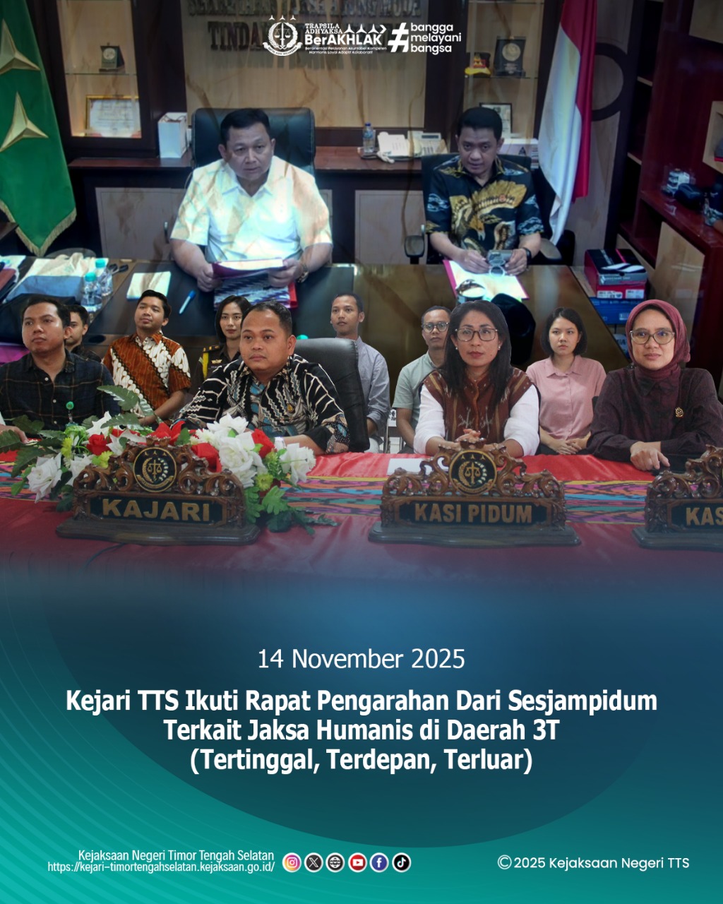 Rapat Pengarahan dari Sesjampidum Dr Undang Mugopal S H M Hum terkait Jaksa Humanis di Daerah 3T Tertinggal Terdepan Terluar)