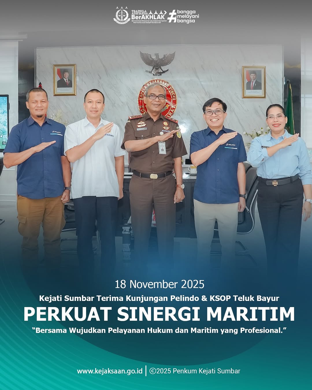 Kejati Menerima Kunjungan Pelindo dan KSOP Teluk Bayur