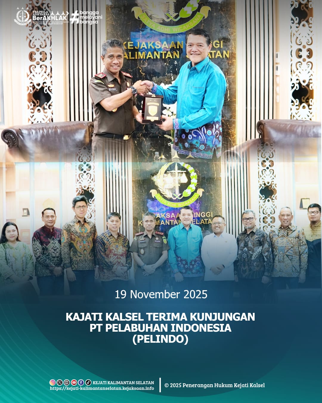 Kajati Kalsel terima Kunjungan PTPelabuhan Indonesia Pelindo