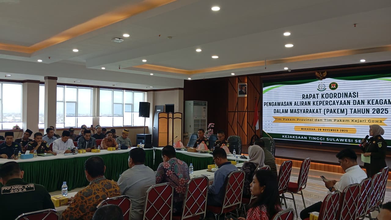 Kejati Sulsel Gelar Rapat Tim Pakem Bahas Tarikat Taj Al-Khalwaty Syekh Yusuf Gowa