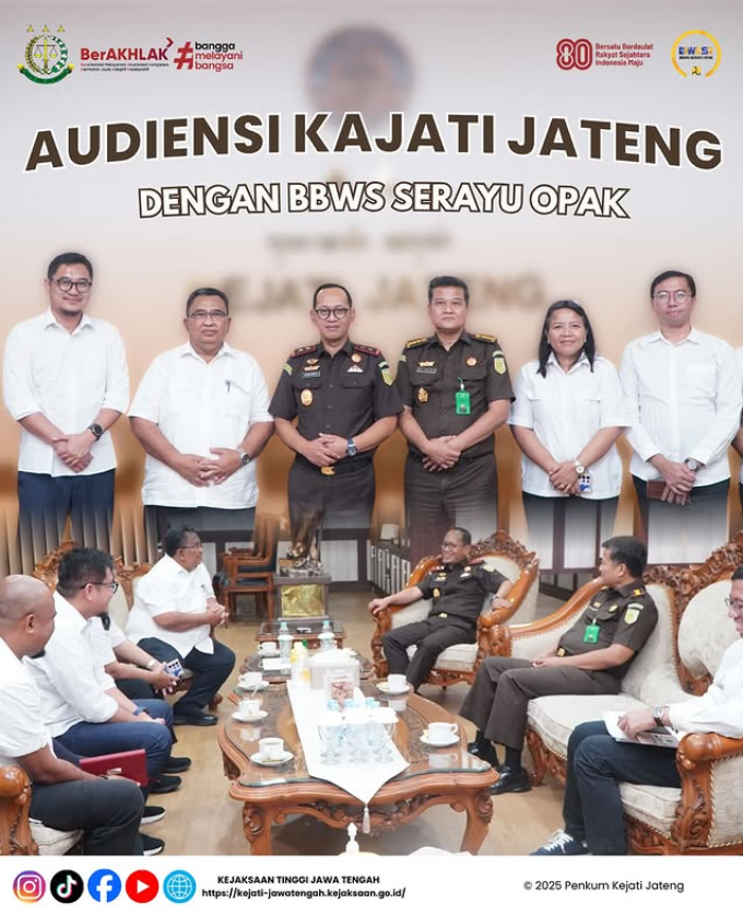 Audiensi Kajati Jateng Dengan BBWS Serayu Opak