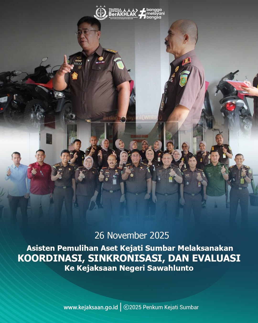 Pemulihan Aset Kejati Sumbar melaksanakan kegiatan koordinasi sinkronisasi dan evaluasi ke Kejaksaan Negeri Sawahlunto