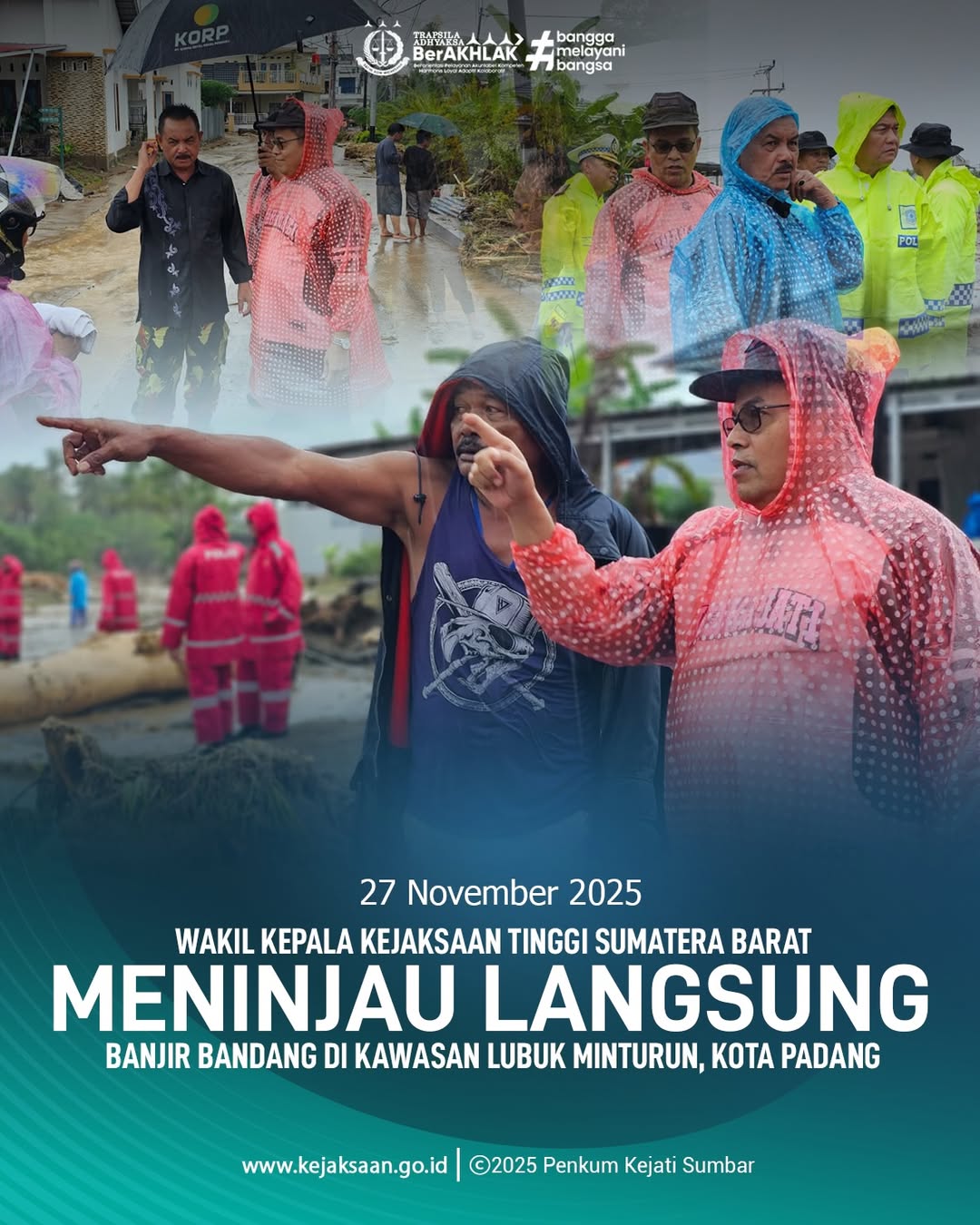 Wakajati Sumbar Meninjau Langsung Lokasi Banjir Padang
