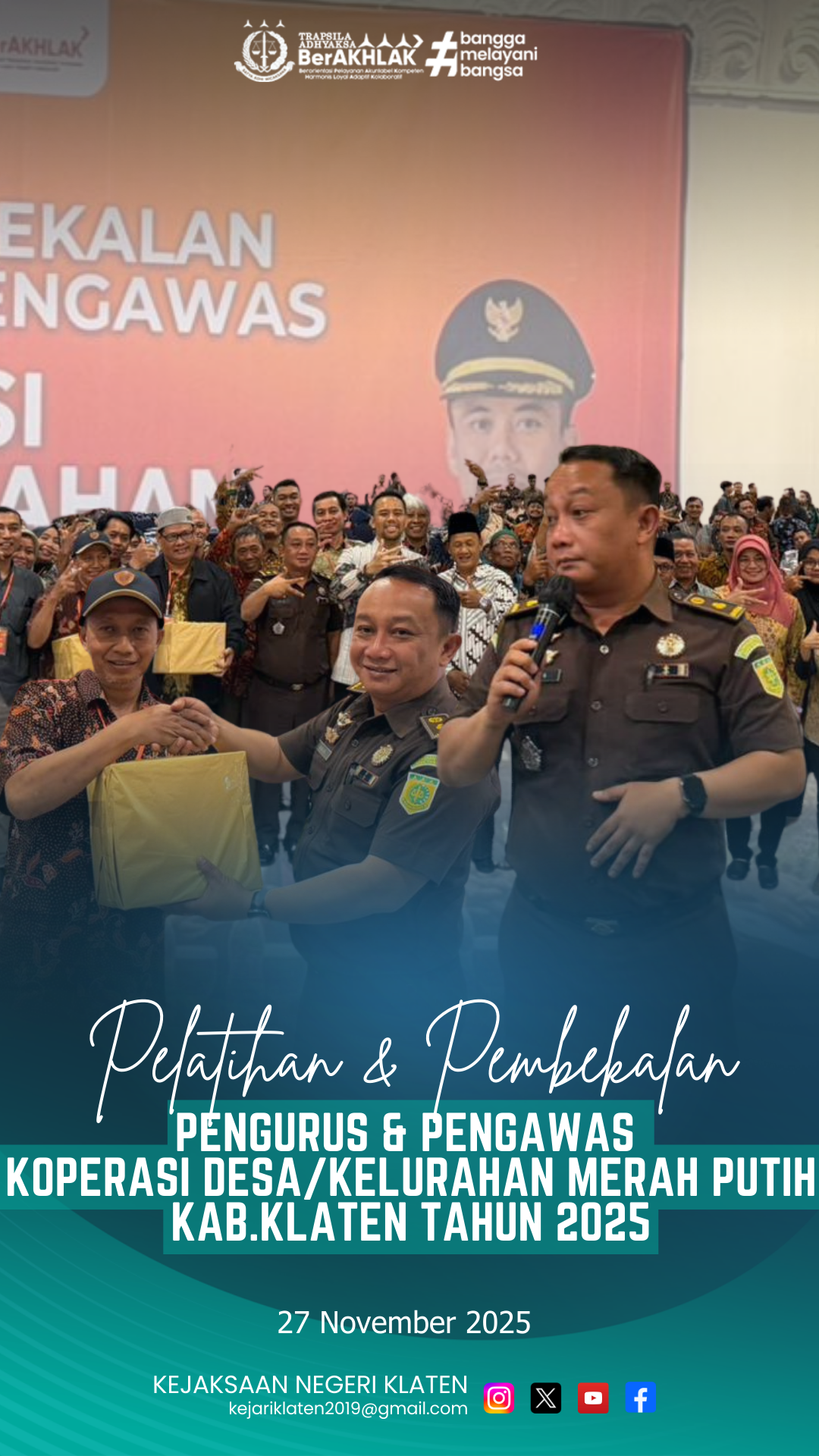 Pelatihan Pembekalan Pengurus dan Pengawas Koperasi DesaKelurahan Merah Putih Kabupaten Klaten Tahun 2025