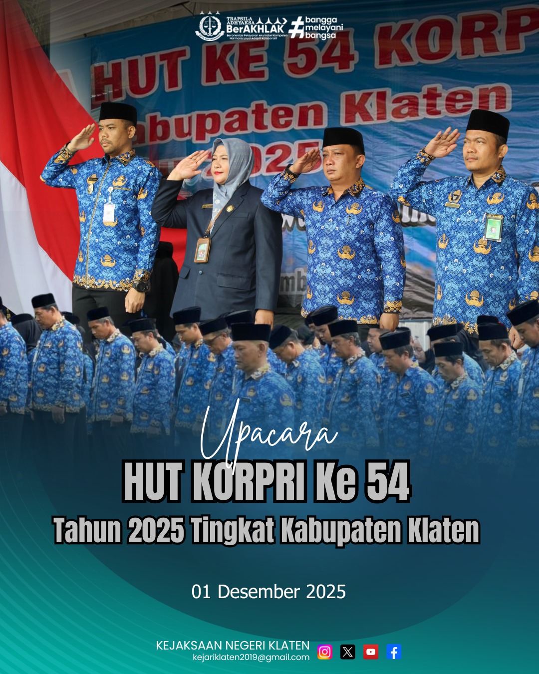 Upacara HUT KORPRI Ke 54 Tahun 2025 Tingkat Kabupaten Klaten
