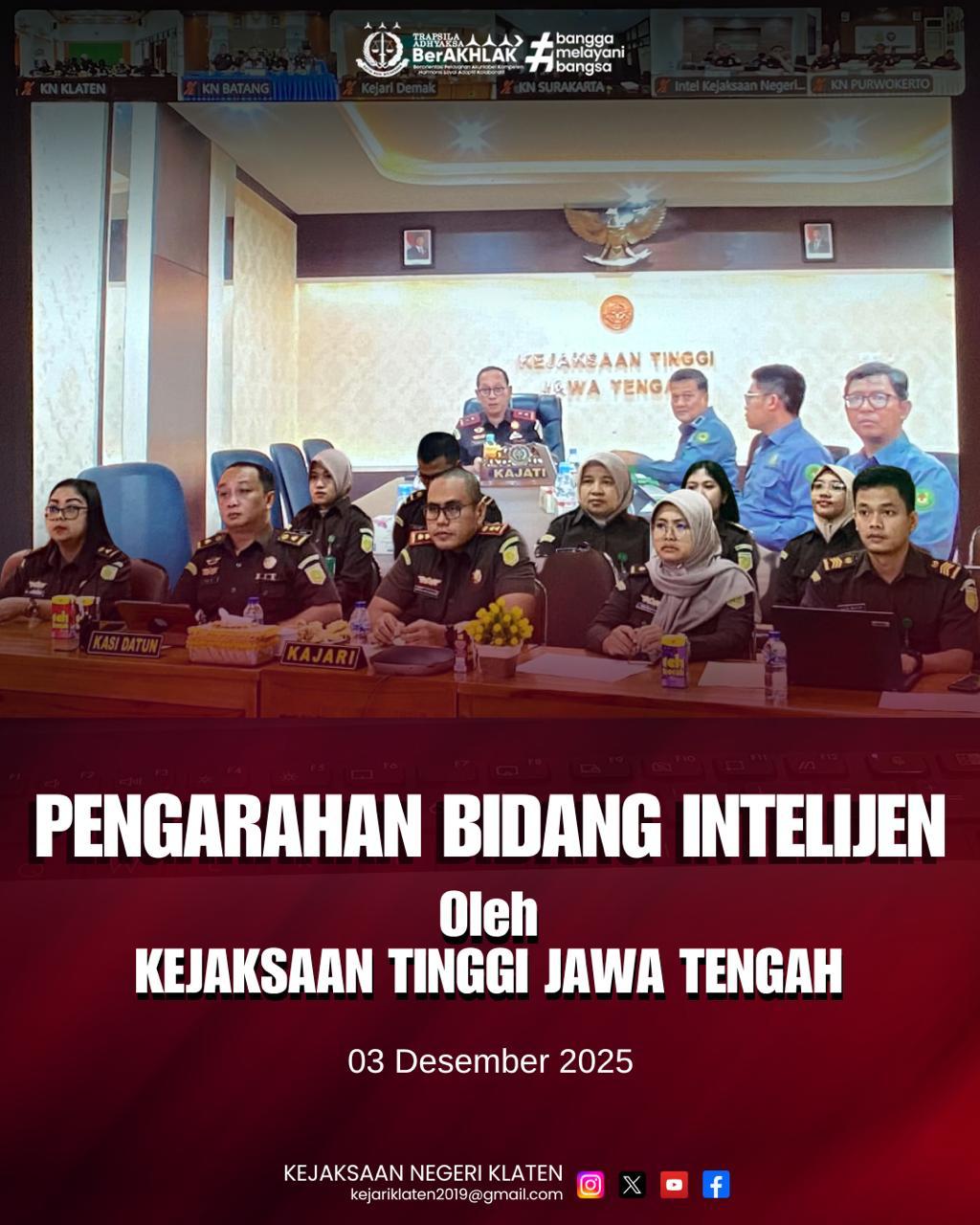 Pengarahan Bidang Intelijen oleh Kepala Kejaksaan Tinggi Jawa Tengah
