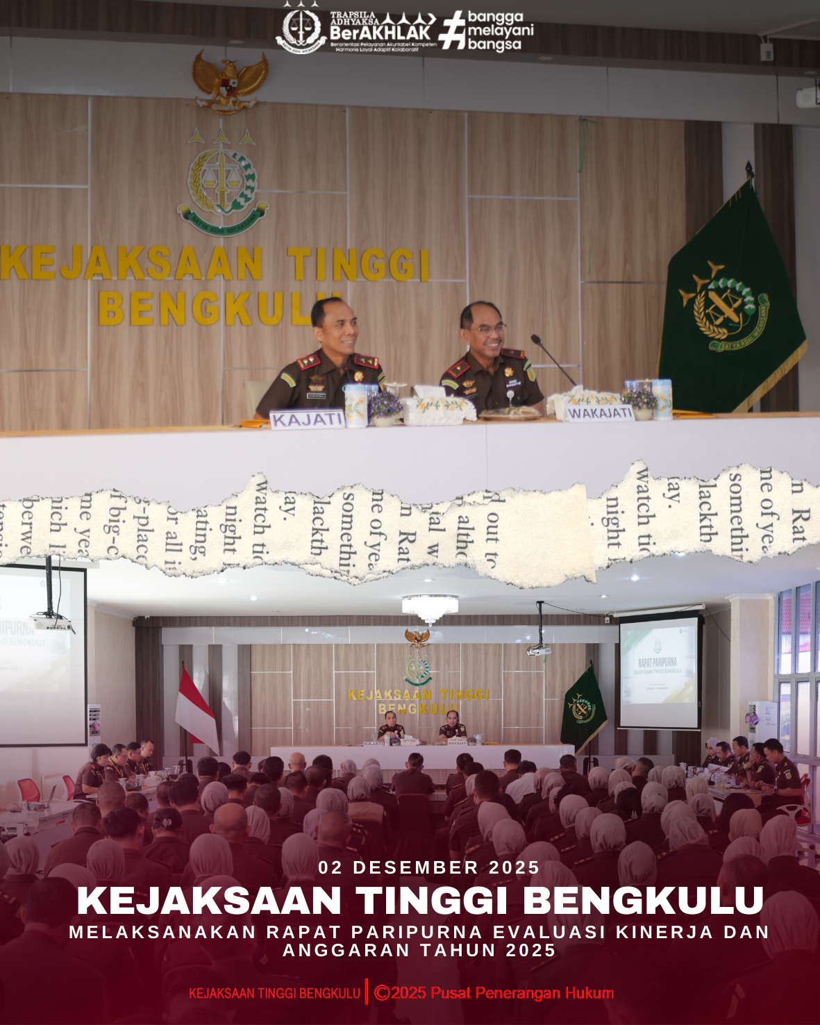 Kejaksaan Tinggi Bengkulu Melaksanakan Rapat Paripurna Evaluasi Kinerja Dan Anggaran Tahun 2025