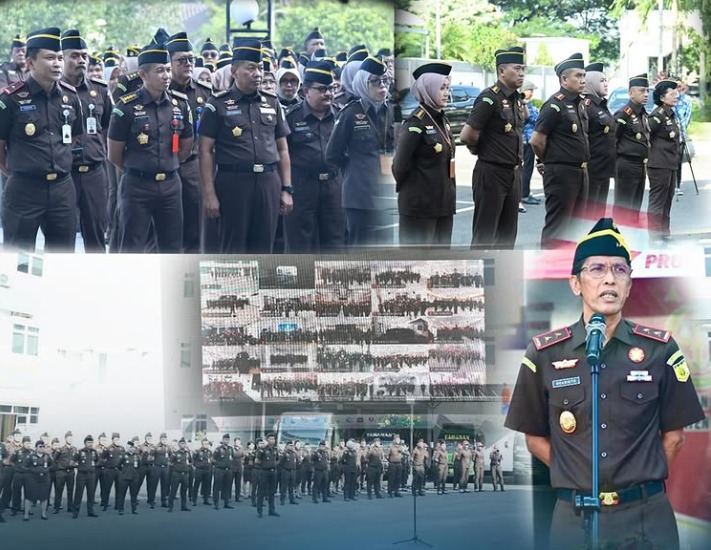 Kepala Kejaksaan Tinggi Jawa Barat Dr Hermon Dekristo SH MH bertindak sebagai pembina upacara dalam Apel Gabungan Kejaksaan Tinggi Jawa Barat bersama Kejari se-Jabar yang diselenggarakan di Lapangan Kantor Kejaksaan Negeri Kabupaten Bekasi