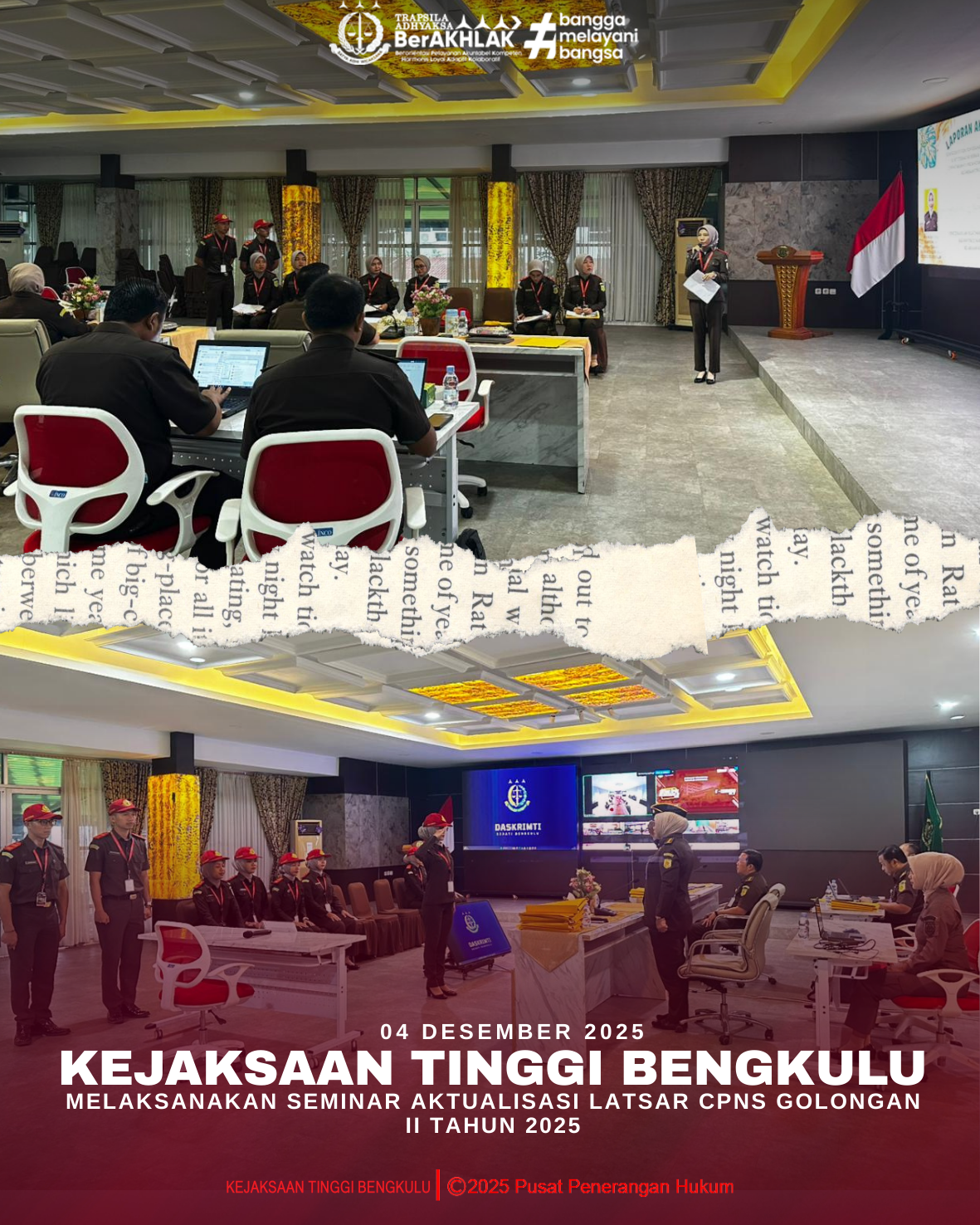 Kejaksaan Tinggi Bengkulu melaksanakan Seminar Aktualisasi Latsar CPNS Golongan II Tahun 2025