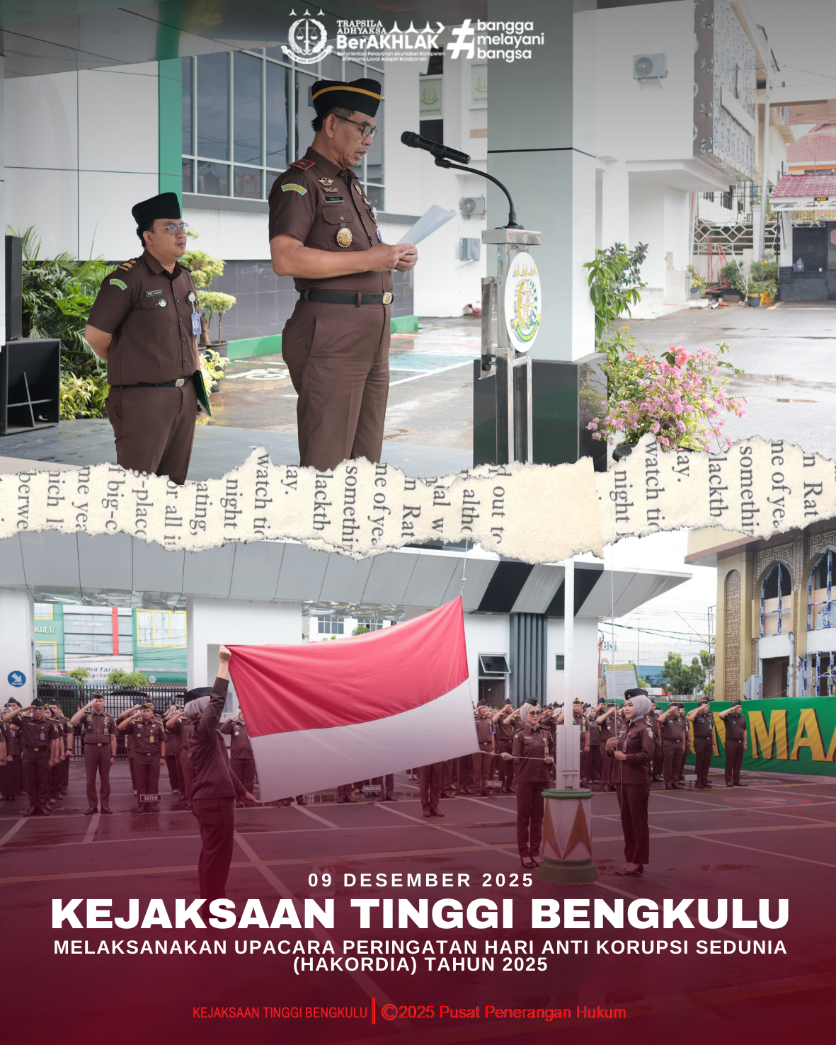 Kejaksaan Tinggi Bengkulu Melaksanakan Upacara Peringatan Hari Anti Korupsi Sedunia Hakordia) Tahun 2025
