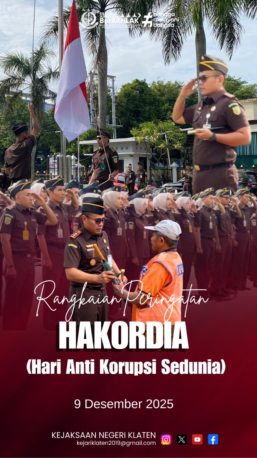 Pelaksanaan Peringatan Hari Antikorupsi Sedunia Hakordia) Tahun 2025 pada Kejaksaan Negeri Klaten