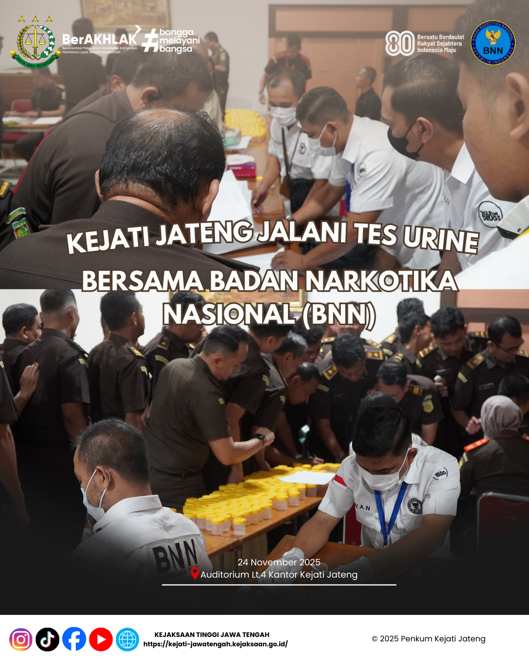 KEJATI JATENG JALANI TES URINE BERSAMA BNN
