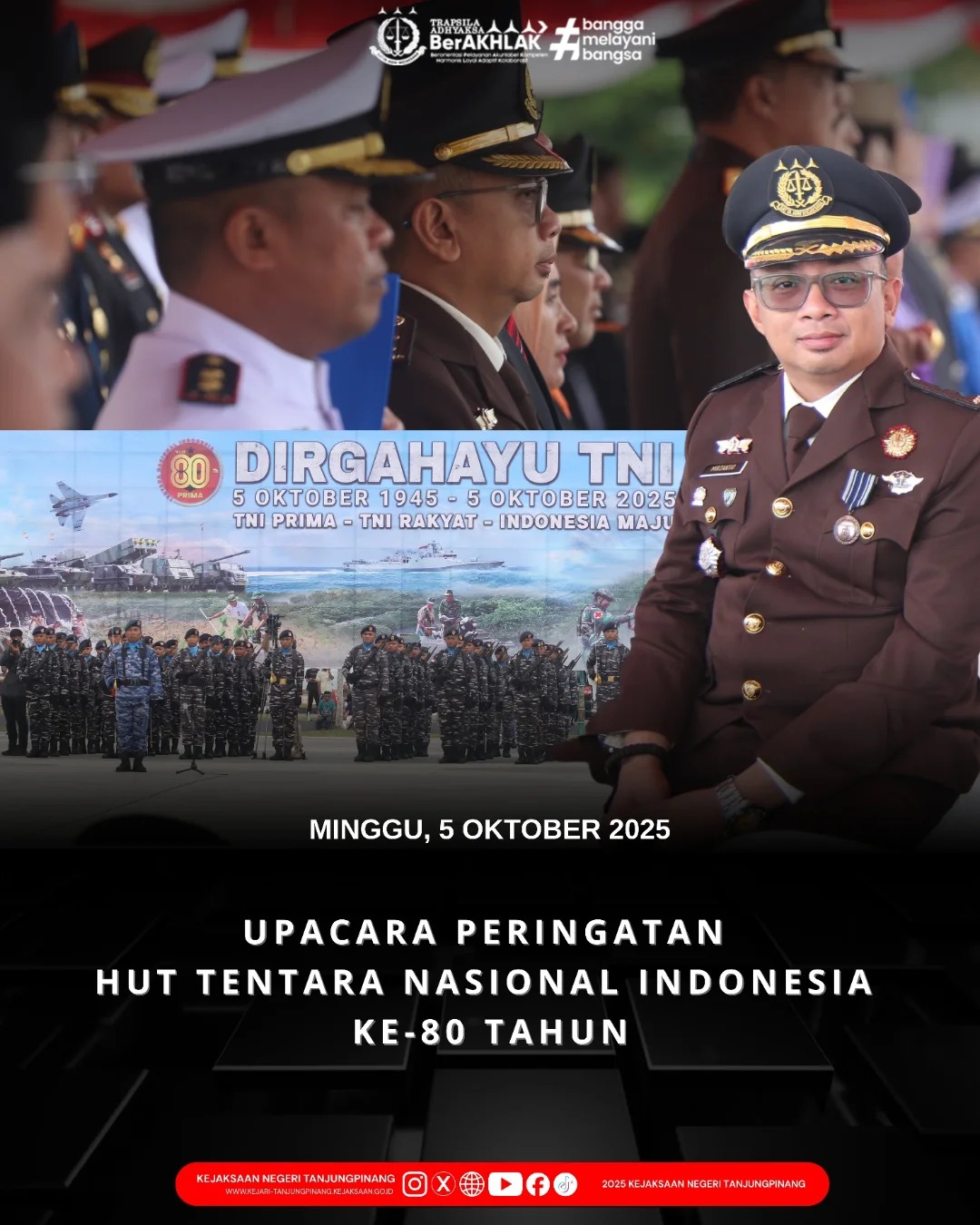Upacara Peringatan Hut Tentara Nasional Indonesia Ke-80 Tahun