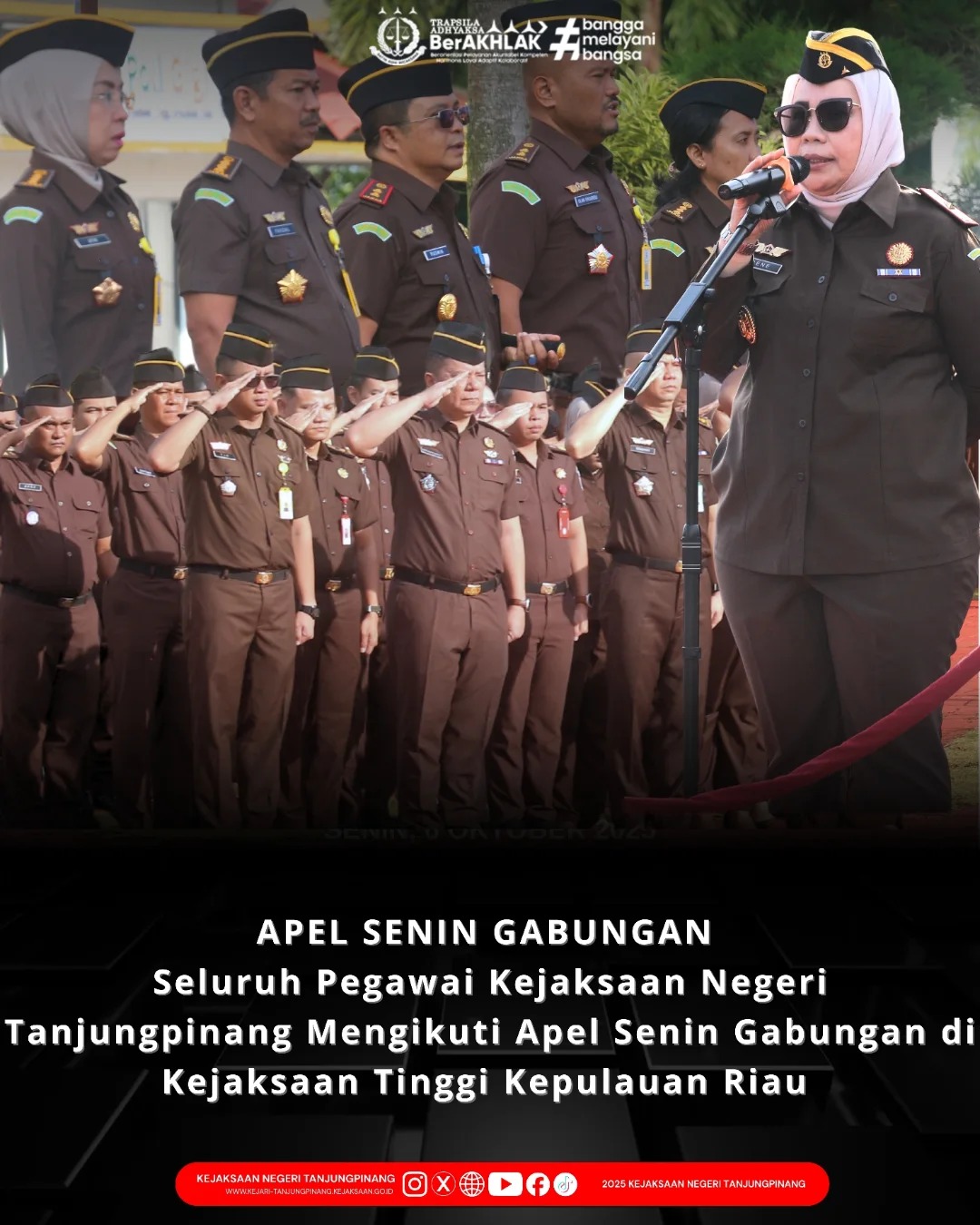 Apel Senin Gabungan Seluruh Pegawai Kejaksaan Negeri Tanjungpinang Mengikuti Apel Senin Gabungan Di Kejaksaan Tinggi Kepulauan Riau