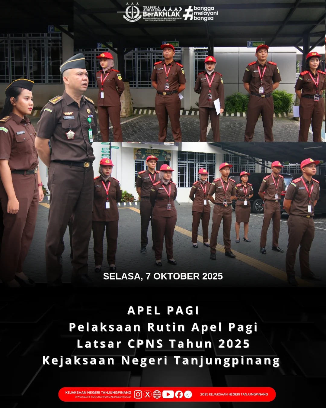 Apel Pagi Pelaksaan Rutin Apel Pagi Latsar CPNS Tahun 2025 Kejaksaan Negeri Tanjungpinang