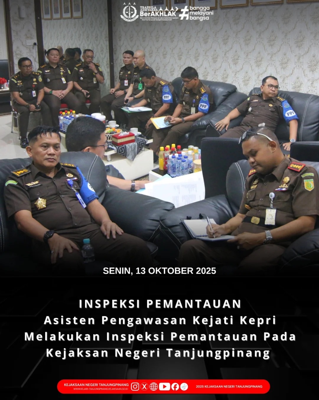 Asisten Pengawasan Kejati Kepri Melakukan Inspeksi Pemantauan Pada Kejaksan Negeri Tanjungpinang
