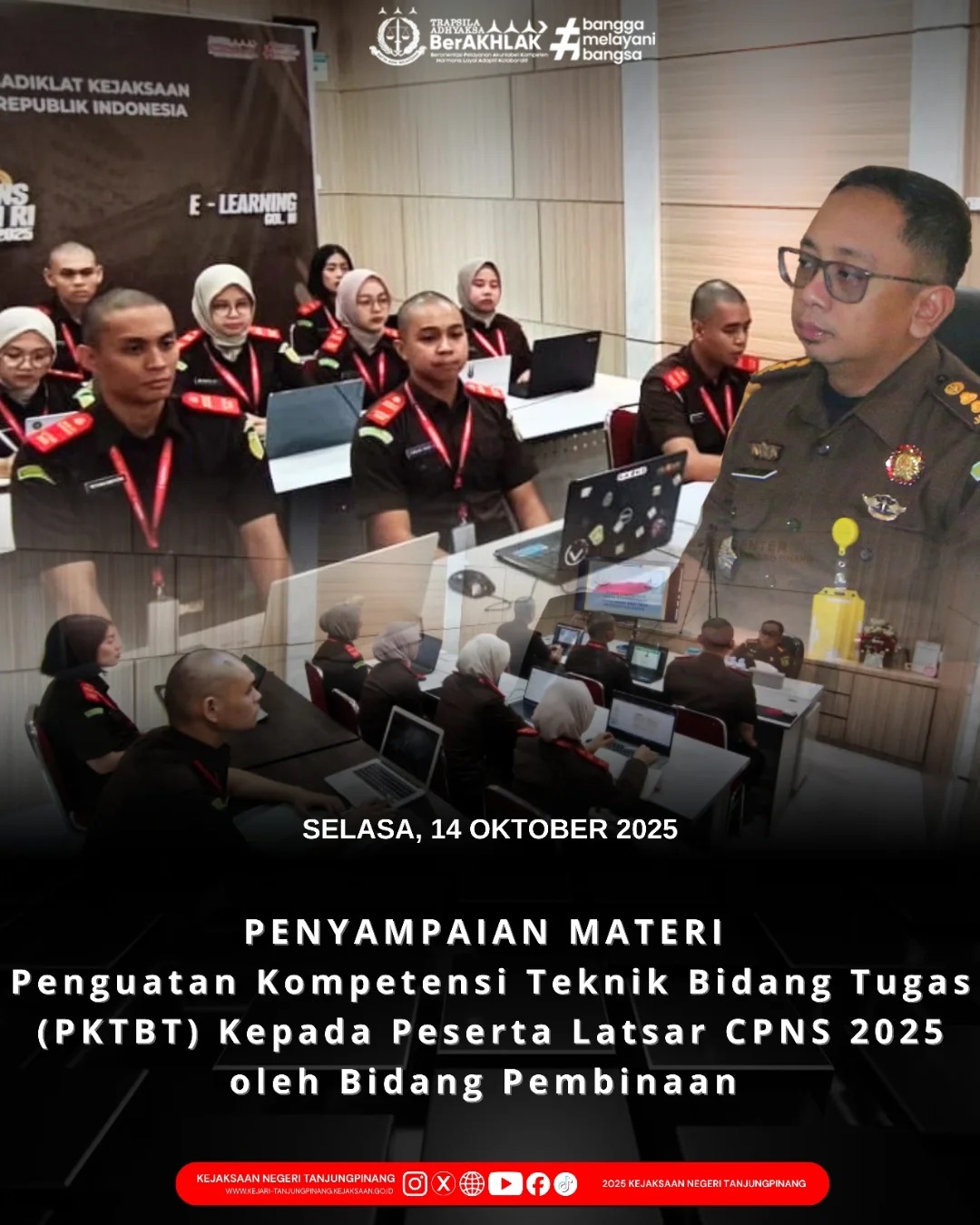 Penyampaian Materi Penguatan Kompetensi Teknik Bidang Tugas PKTBT) kepada Peserta Latsar CPNS 2025 oleh Bidang Pembinaan