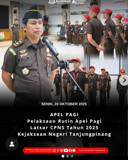 Pelaksaan Rutin Apel Pagi Latsar CPNS Tahun 2025 Kejaksaan Negeri Tanjungpinang