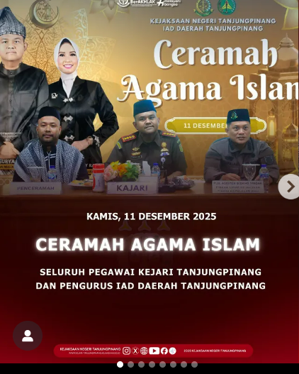 Ceramah Agama Islam Seluruh Pegawai Kejari Tanjungpinang dan Pengurus IAD Daerah Tanjungpinang