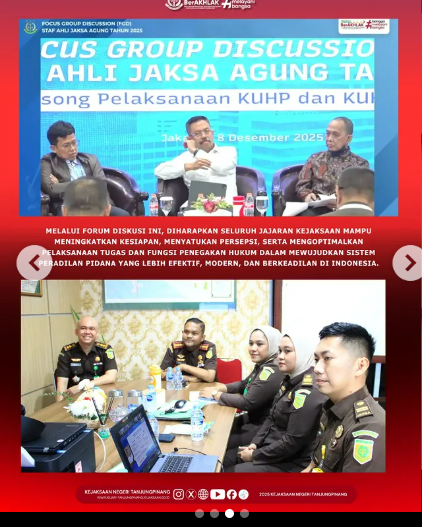 Video Conferencee Focus Group Discussion FGD) oleh Staf Ahli Jaksa Agung Republik Indonesia Tahun 2025