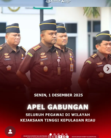 Apel Gabungan Seluruh Pegawai di Wilayah Kejaksaan Tinggi Kepulauan Riau