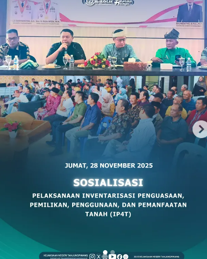 Sosialisasi Pelaksanaan Inventarisasi Penguasaan Pemilikan Penggunaan dan Pemanfaatan Tanah IP4T)