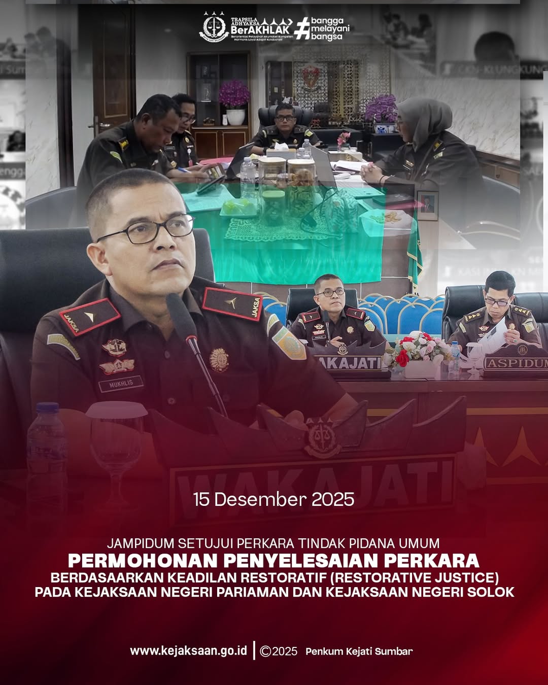 Ekspose Persetujuan Penyelesaian Perkara Pidana dengan pendekatan Restorative Justice secara daring melalui platform Zoom Meeting
