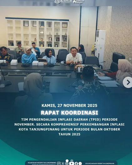 Rapat Koordinasi Rutin Tim Pengendalian Inflasi Daerah TPID) Periode November