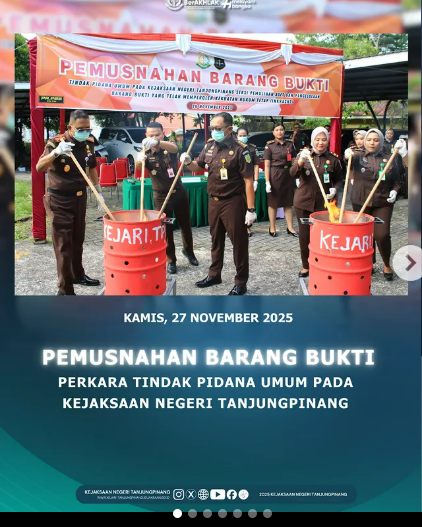 Pemusnahan Barang Bukti Perkara Tindak Pidana Umum pada Kejaksaan Negeri Tanjungpinang