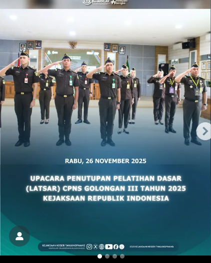 Upacara Penutupan Pelatihan Dasar Latsar) CPNS Golongan III Tahun 2025