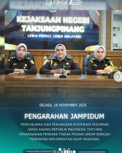 Pengarahan Jaksa Agung Muda Tindak Pidana Umum terkait Penyusunan dan Perumusan Kodifikasi Pedoman Jaksa Agung Republik Indonesia tentang Penanganan Perkara Tindak Pidana Umum sebagai Persiapan Implementasi KUHP Nasional