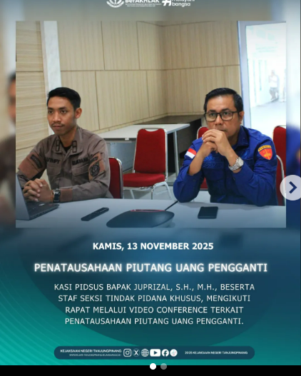 Video Conference Terkait Penatausahaan Piutang Uang Pengganti