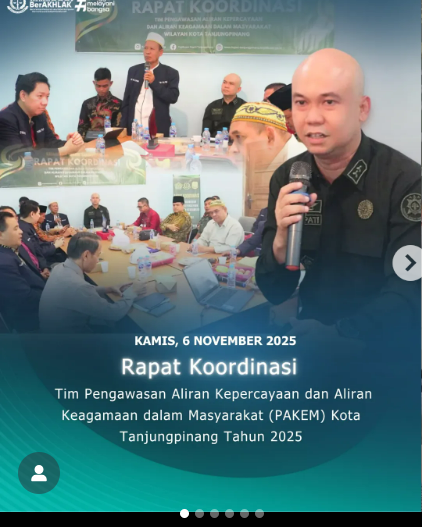 Rapat Koordinasi Tim Pengawasan Aliran Kepercayaan dan Aliran Keagamaan dalam Masyarakat PAKEM) Kota Tanjungpinang Tahun 2025