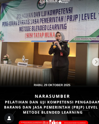 Pelatihan dan Uji Kompetensi Pengadaan Barang Jasa Pemerintah PBJP) Level 1