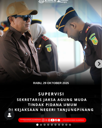 Supervisi Sekretaris Jaksa Agung Muda Bidang Tindak Pidana Umum terkait Penanganan Perkara Tindak Pidana Umum pada Kejaksaan Negeri Tanjungpinang