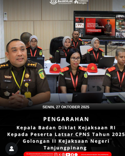 Video Conference Pengarahan oleh Kepala Badan Diklat Kejaksaan RI