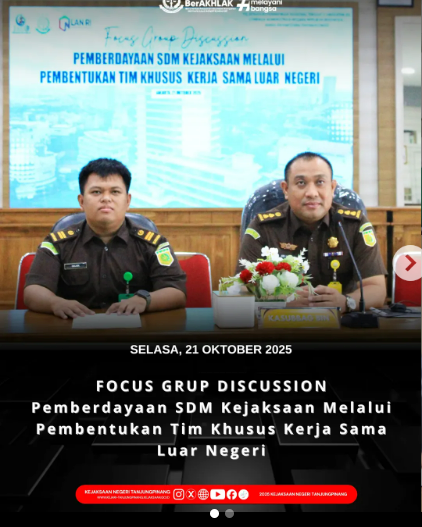Video Conference Focus Group Discussion FGD) “Pemberdayaan SDM Kejaksaan Melalui Pembentukan Tim Khusus Kerja Sama Luar Negeri