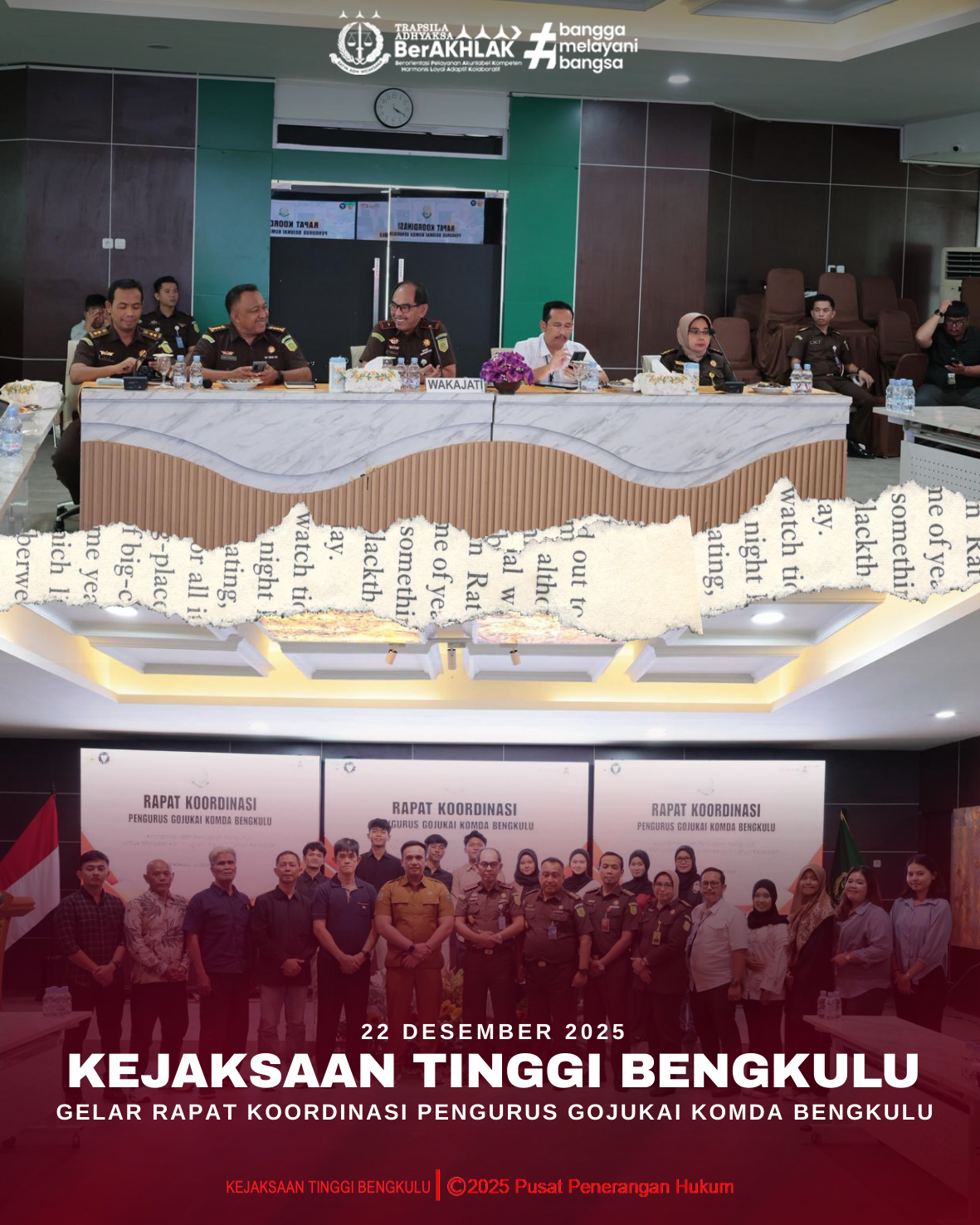 Kejaksaan Tinggi Bengkulu Gelar Rapat Koordinasi Pengurus Gojukai Komda Bengkulu