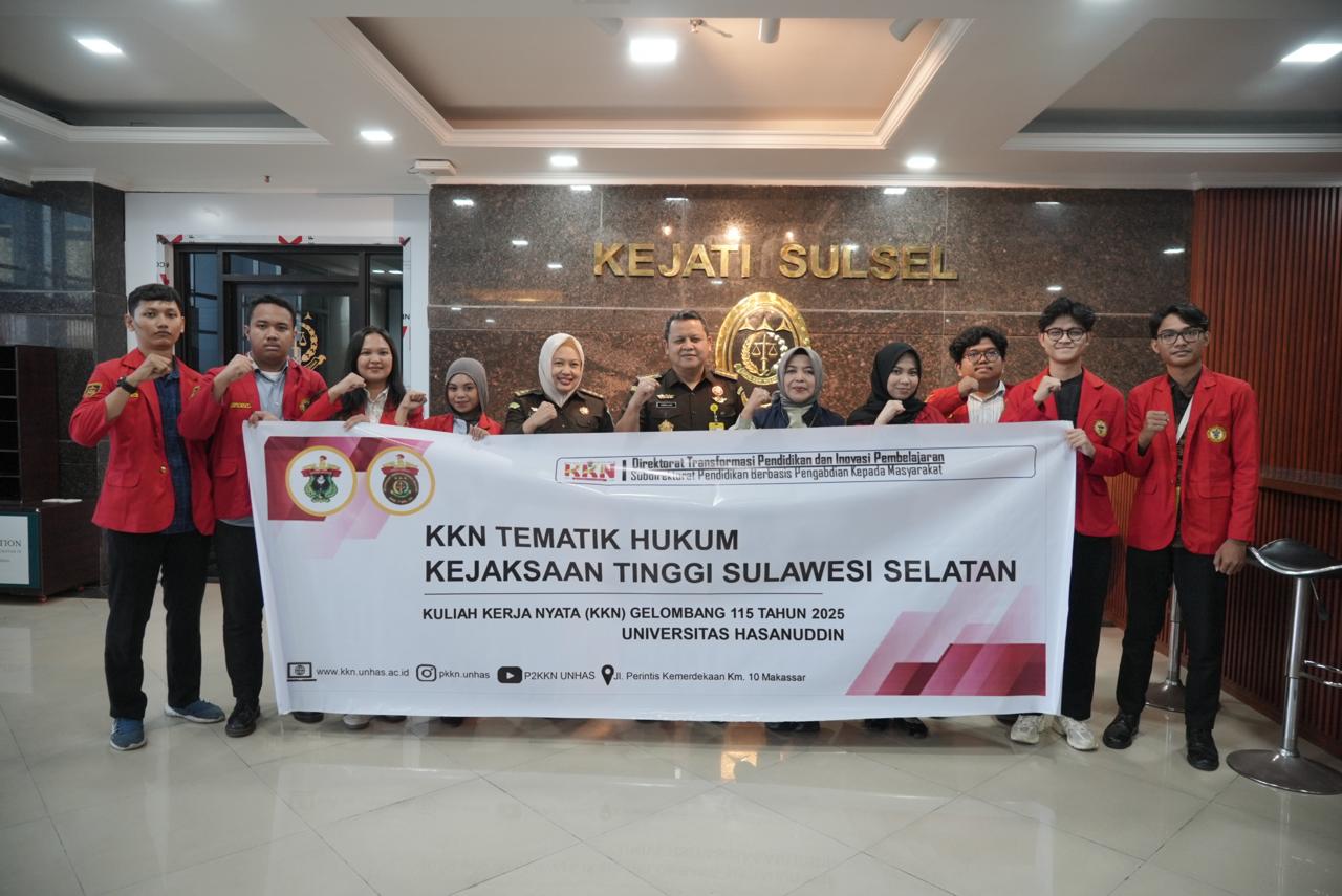 Kejati Sulsel Terima 8 Mahasiswa KKN Profesi Hukum Unhas Gelombang 115 Periode Desember 2025 – Februari 2026