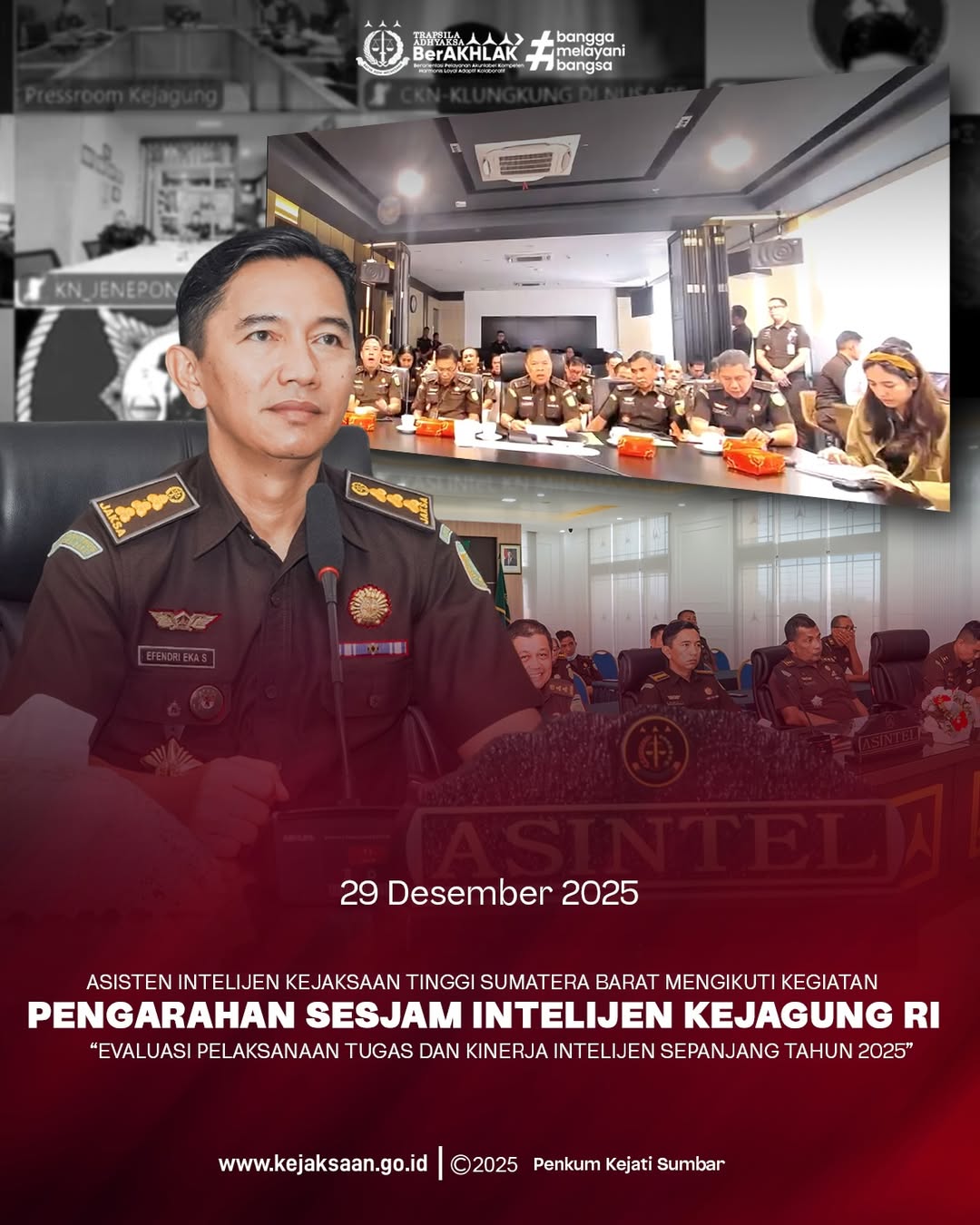 Pengarahan Sekretaris Jaksa Agung Muda Intelijen Kejaksaan Agung Republik Indonesia secara virtual melalui Zoom Meeting