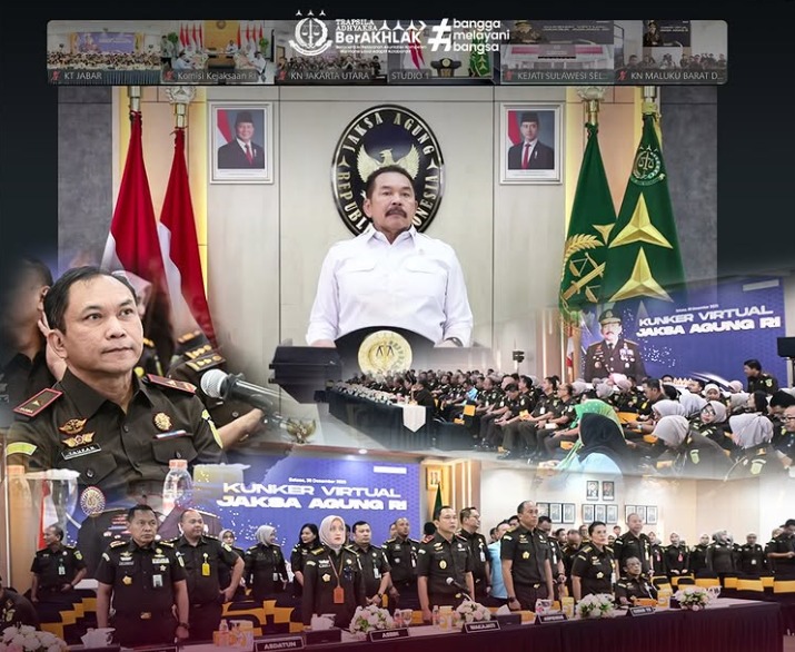 Dalam Kunjungan Kerja Virtual Jaksa Agung RI Tegaskan Pentingnya Menjaga Marwah Nama Baik dan Kepercayaan Publik terhadap Institusi Kejaksaan