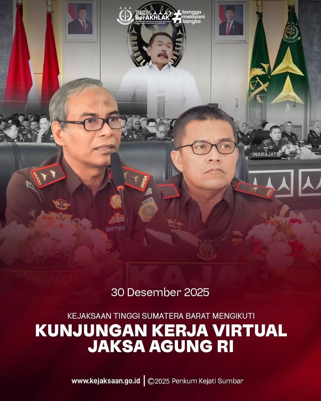 Kepala Kejaksaan Tinggi Sumatera Barat kegiatan Kunjungan Kerja Virtual Jaksa Agung Republik Indonesia