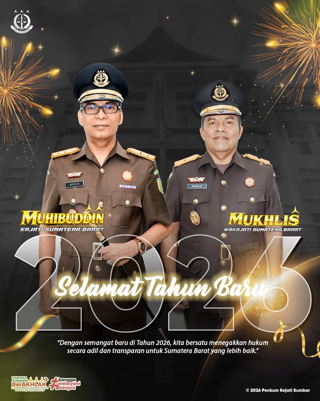 Kepala Kejaksaan Tinggi Sumatera Barat mengucapkan Selamat Tahun Baru 2026