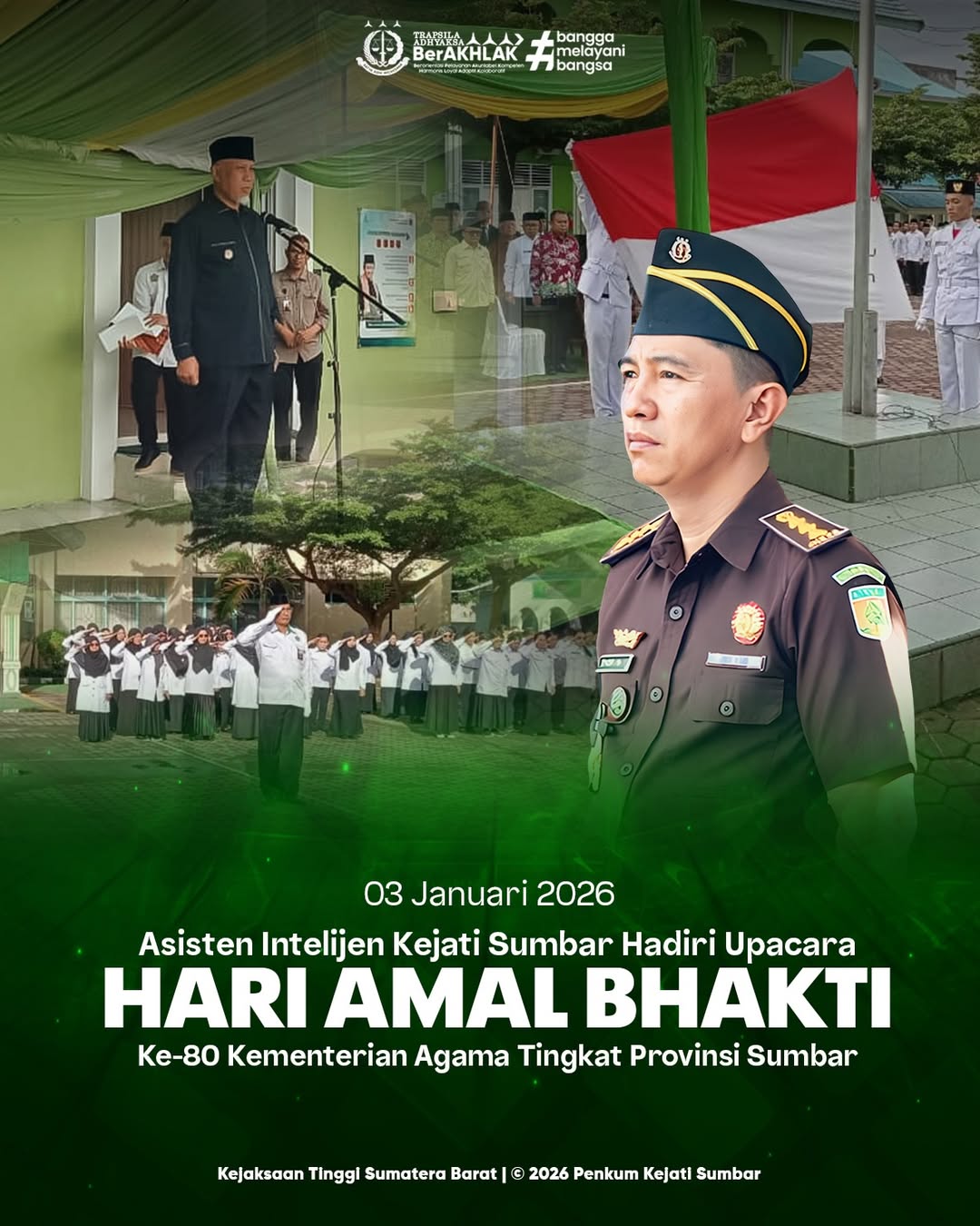 Asisten Intelijen Kejati Sumbar Upacara Peringatan Hari Amal Bhakti ke-80 Kementerian Agama Tingkat Provinsi Sumatera Barat